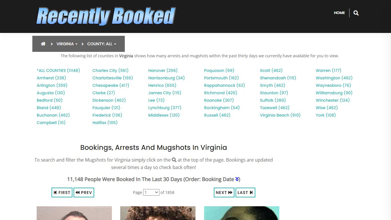 Bookings, Arrests and Mugshots in Virginia Beach County, Virginia
